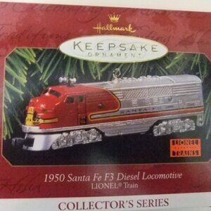 Hallmark 1950 Santa Fe F3 Diesel Locomotive Lionel Train QX6145 Die Cast Metal